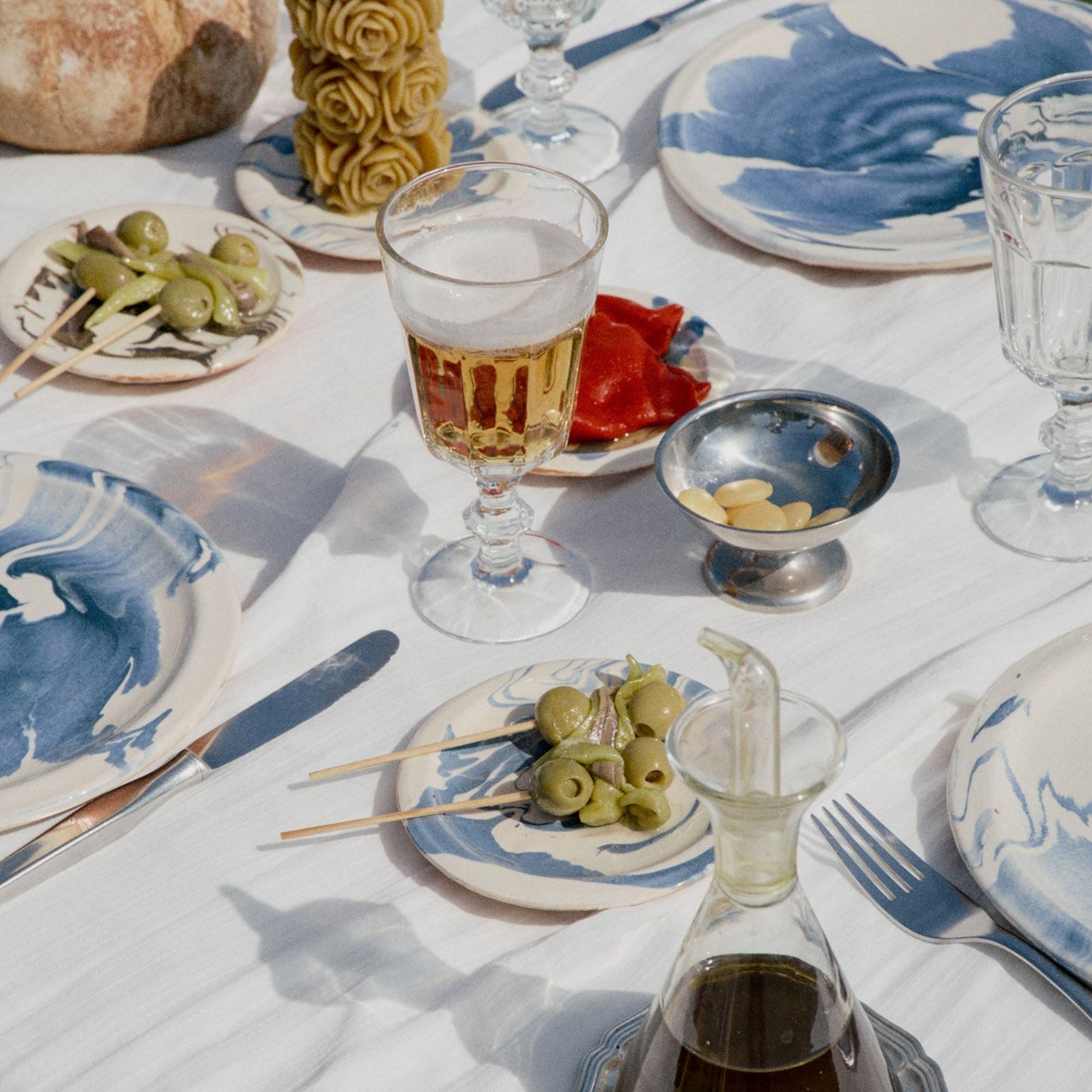 Plato aperitivo marmolado