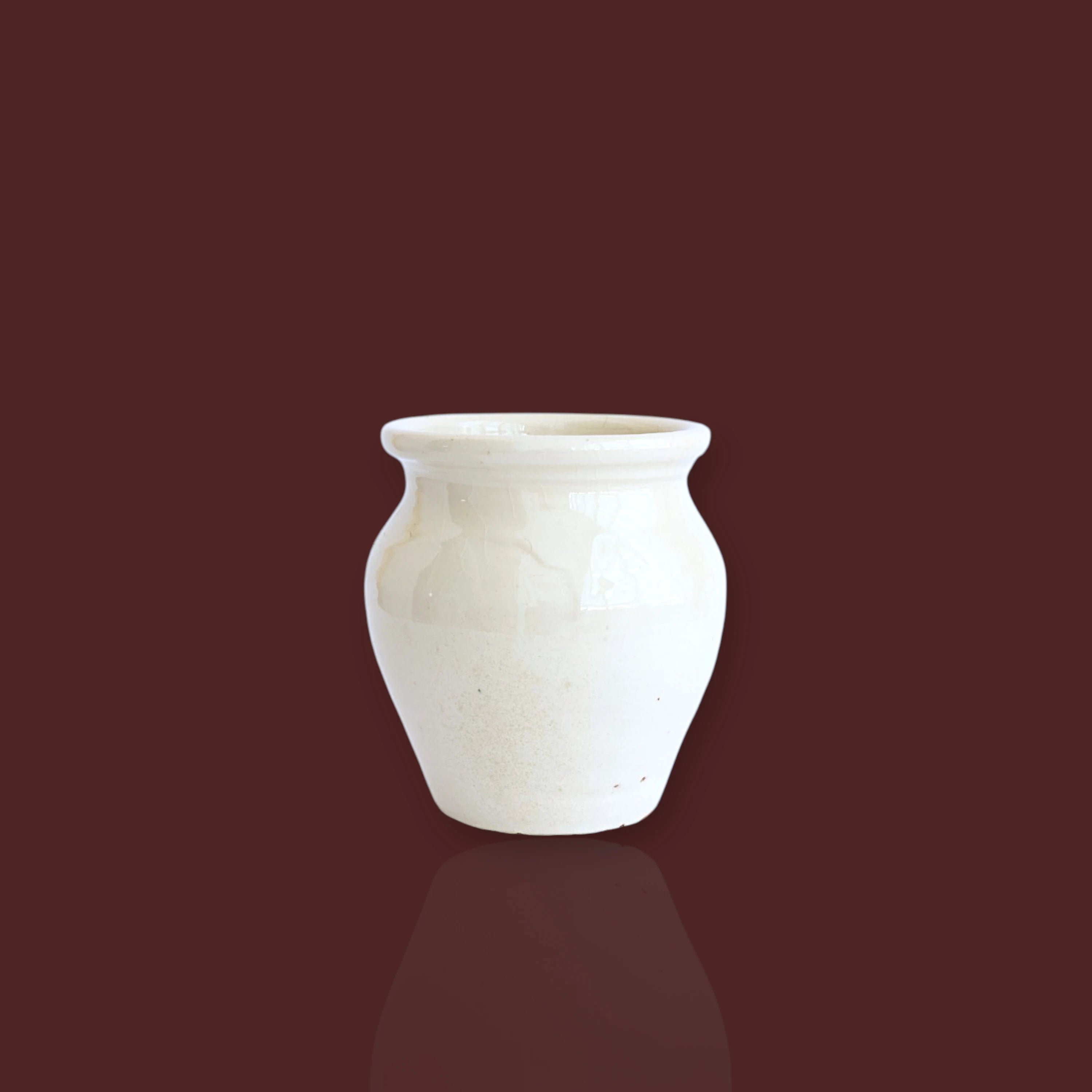 Jarrón Huelva marmolado de cerámica artesanal color blanco