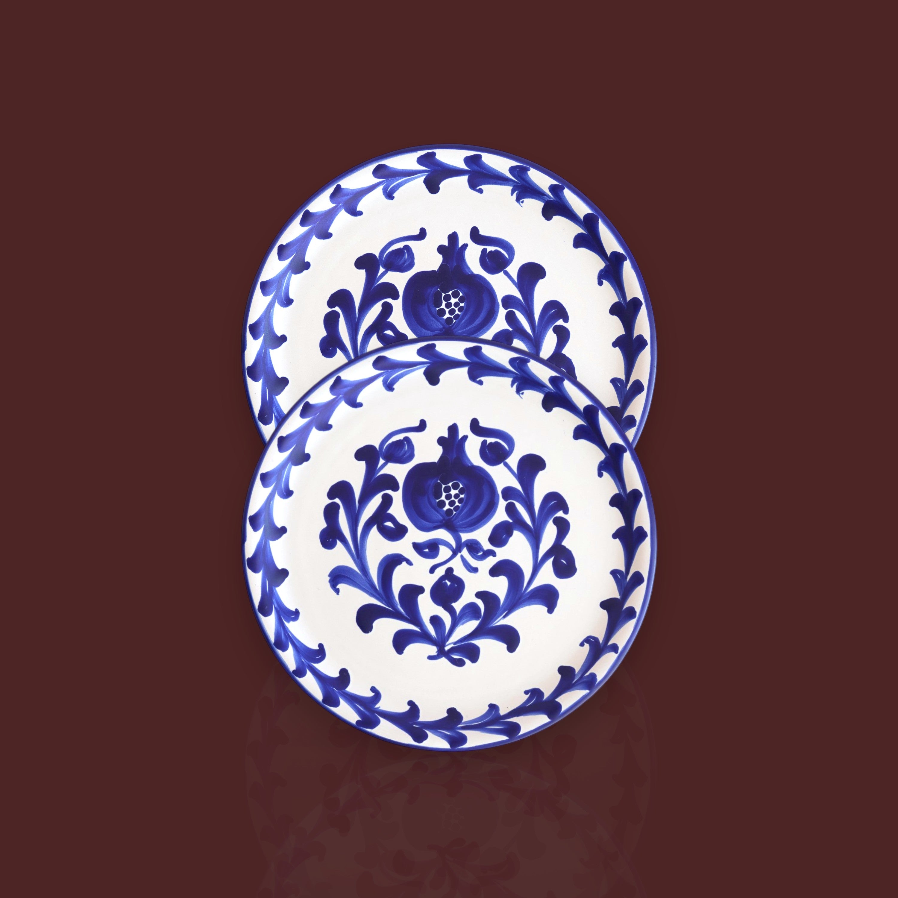 Plato Llano Granada Popular de cerámica artesanal 24 cm color azul