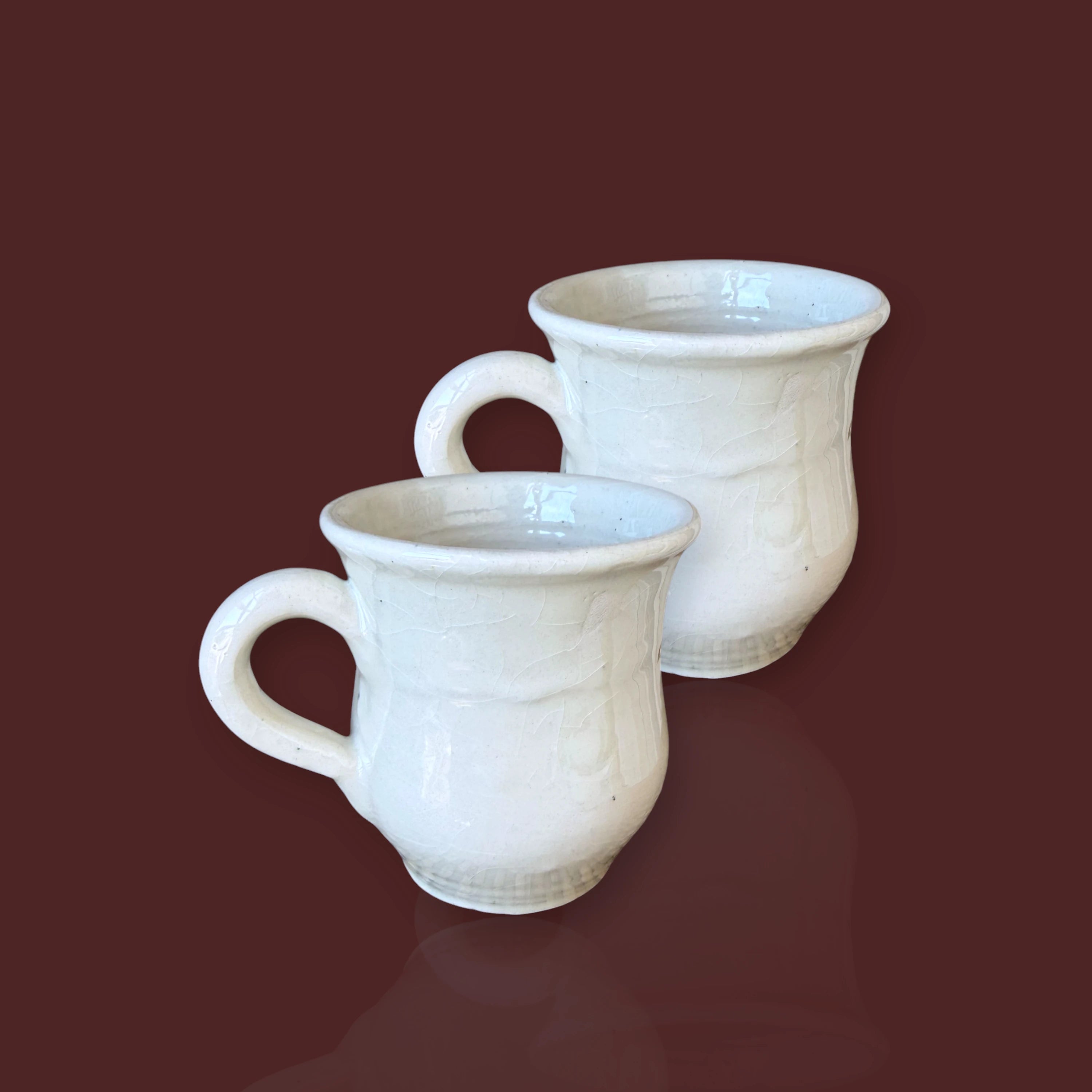 Taza café Huelva marmolada de cerámica artesanal color blanco