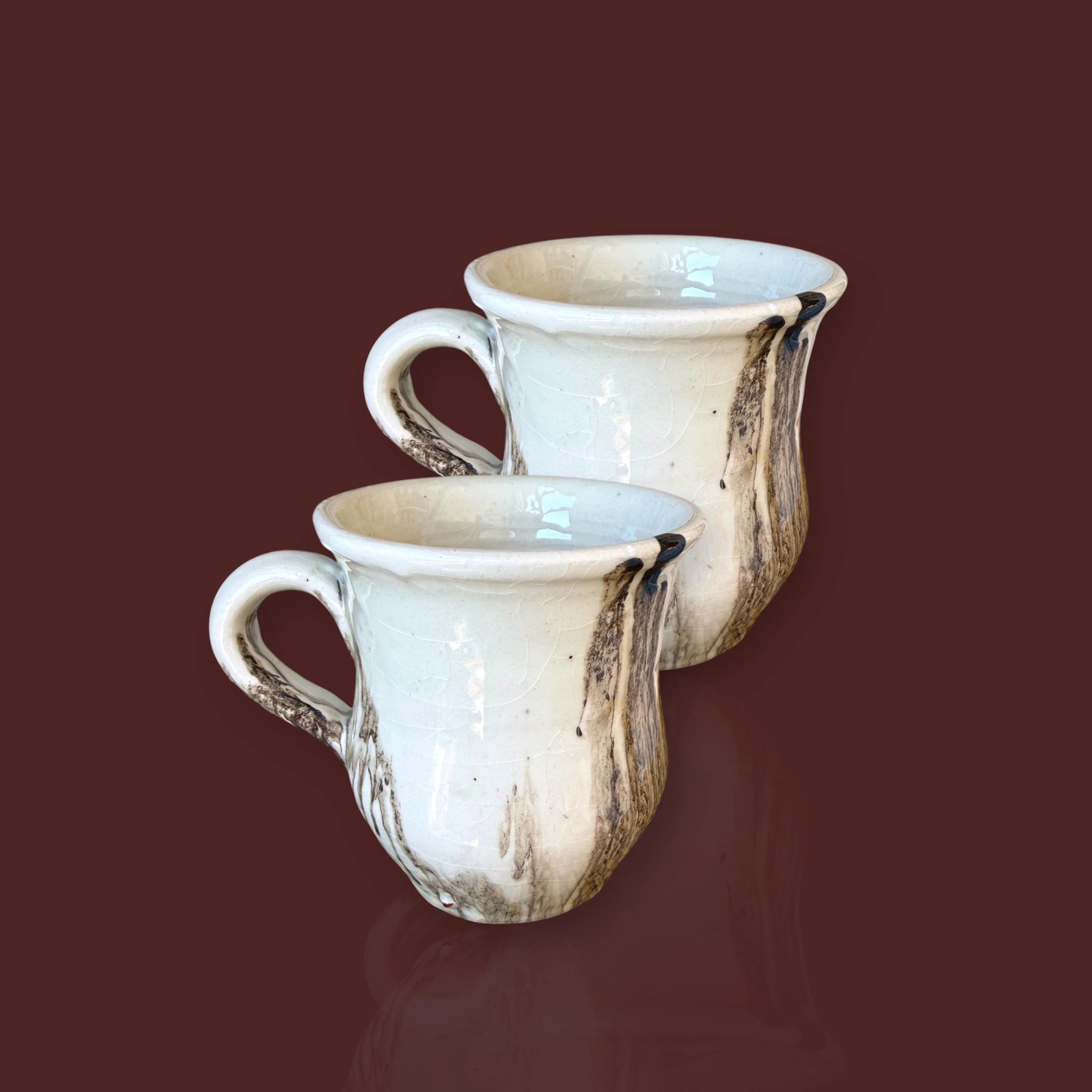 Taza café Huelva marmolada de cerámica artesanal color marrón