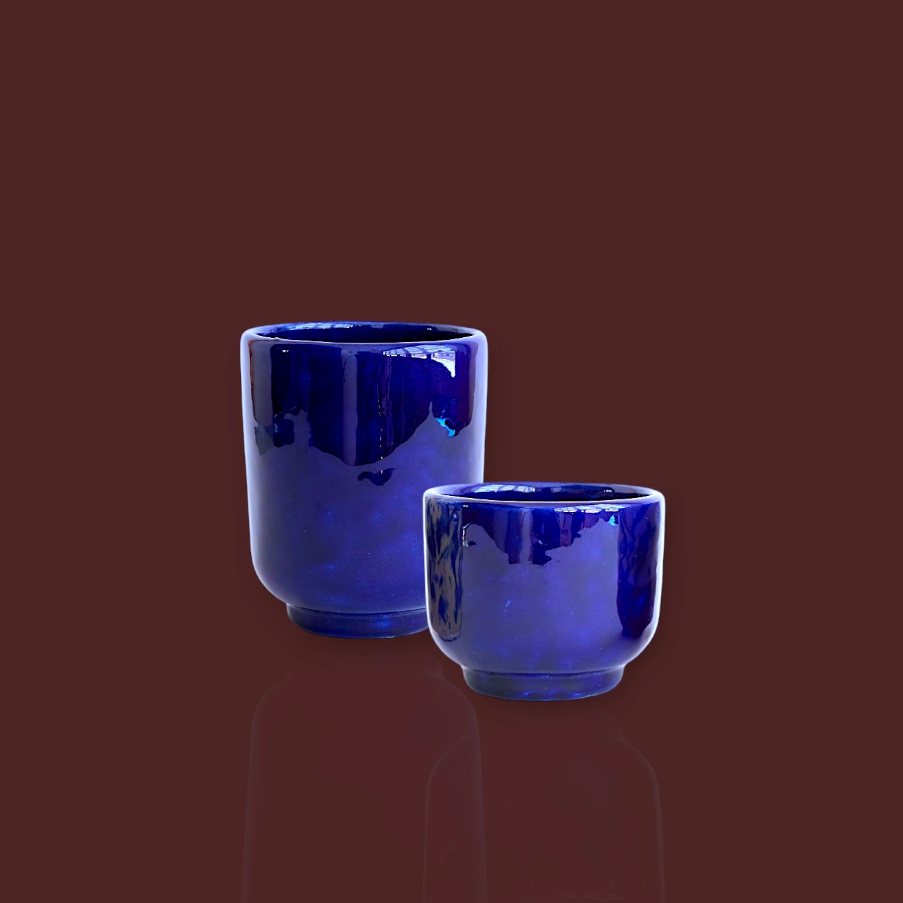 Vasos Úbeda liso de cerámica artesanal color azul