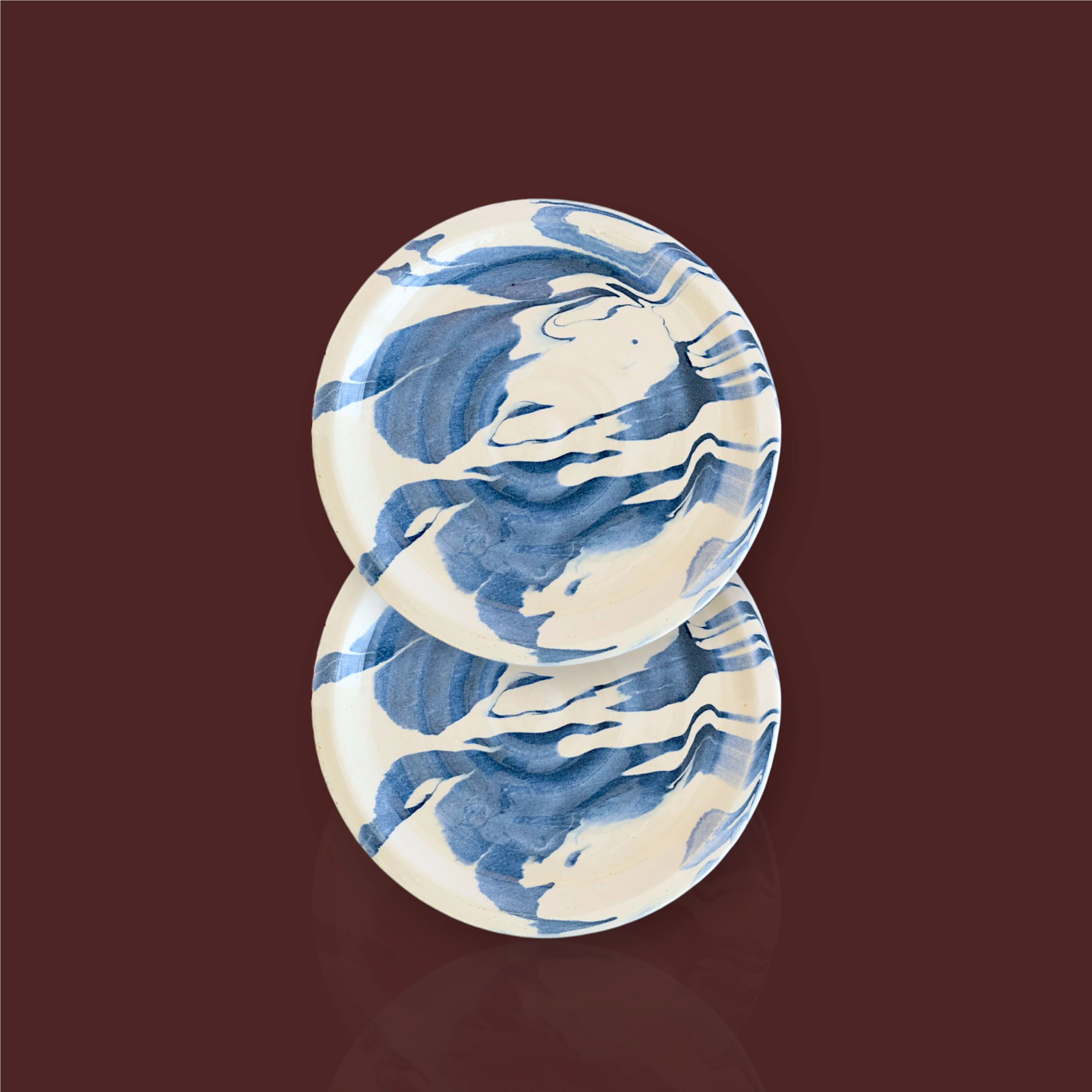 Plato de postre marmolado